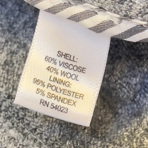 Banana Republic Wool Blend Knit Blazer Size 0 Gray Tailored Career Jacket - Picture 15 of 16